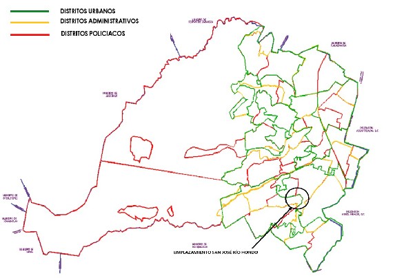 División de
distritos urbanos-administrativos.